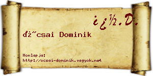Ócsai Dominik névjegykártya
